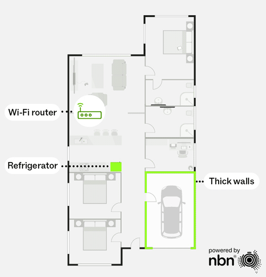 Optimal WiFi router location floor plan